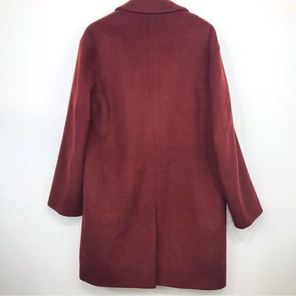 Us N Them Wine Wool Blend Quilt Lined Classic Overcoat - Picture 4 of 16